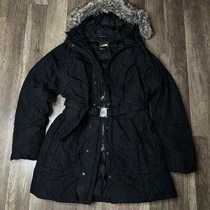 Y2k north face fur lined hood jacket